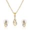 24kt Gold And Silver Plated Pendant Set With American diamond