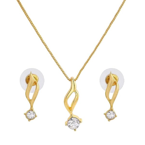 American Diamond Pendant Set With Chain For Girls and Women