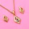 24kt Gold Plated Elegant Style Pendant and Matching Earring with Austrian Crystals - Image 2