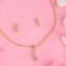 24kt Gold And Silver Plated Pendant Set With American diamond - Image 2