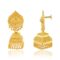 24KT Micron 1 gram Gold Square Umbrella design Traditional Jhumka Earrings - Image 2