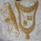 Gold-Plated Bridal Jewelry Set, Traditional Floral Design Necklace, Earrings, Maang Tikka - Image 2