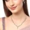 Sparkling CZ Diamond with Leafy Design Necklace Set for Women and Girl - Image 2