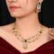Gold Plated American Diamond Cubic Zirconia Studded Drop Necklace Jewellery Set With Dangler Earrrings - Image 2