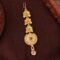 Gold Plated Traditional Green & Ruby Crystals Embellished Floral Designer Matte Finish Ethnic Maang Tikka - Image 2