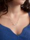 14K Plated Pendant Necklace With Austrian Cubic Zirconia With Extendable Chain - Image 2
