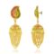 1 Gram Gold Traditional Meenakari Jhumki Earrings with loupe Chain Tassels bridal handmade Earrings - Image 3