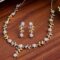Sparkling CZ Diamond with Leafy Design Necklace Set for Women and Girl - Image 3