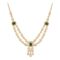 Gold Plated American Diamond Cubic Zirconia Studded Drop Necklace Jewellery Set With Dangler Earrrings - Image 3