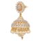 American Diamond CZ Traditional Ethnic Pearls Gold Plated Jhumka Earrings - Image 3