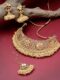Gold Plated Gold Kundan & Beads Floral Choker Necklace Set With Earring And Maangtika - Image 4