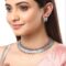 Antique Oxidised Silver Plated Traditional Temple Coin Red American Diamond Studded Necklace With Earrings - Image 4