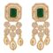 Gold Plated American Diamond Cubic Zirconia Studded Drop Necklace Jewellery Set With Dangler Earrrings - Image 4